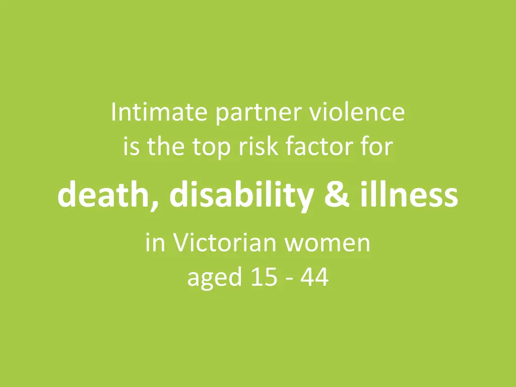 intimate partner violence is the top risk factor