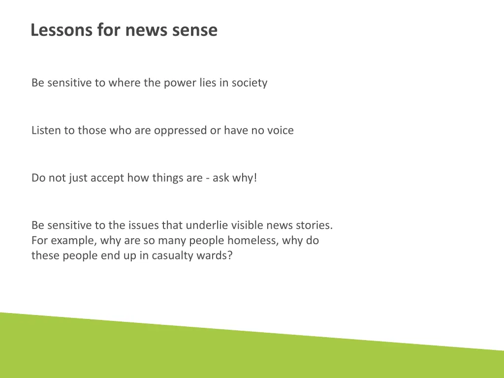 lessons for news sense