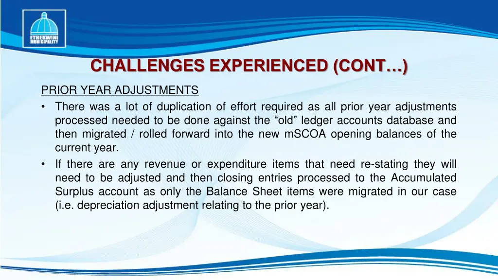 challenges experienced cont 7