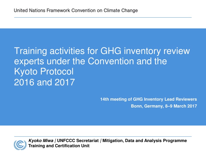 training activities for ghg inventory review