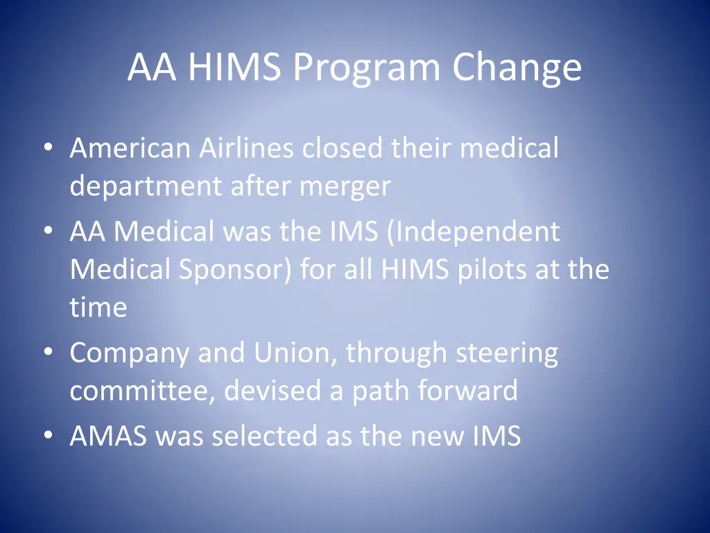 aa hims program change