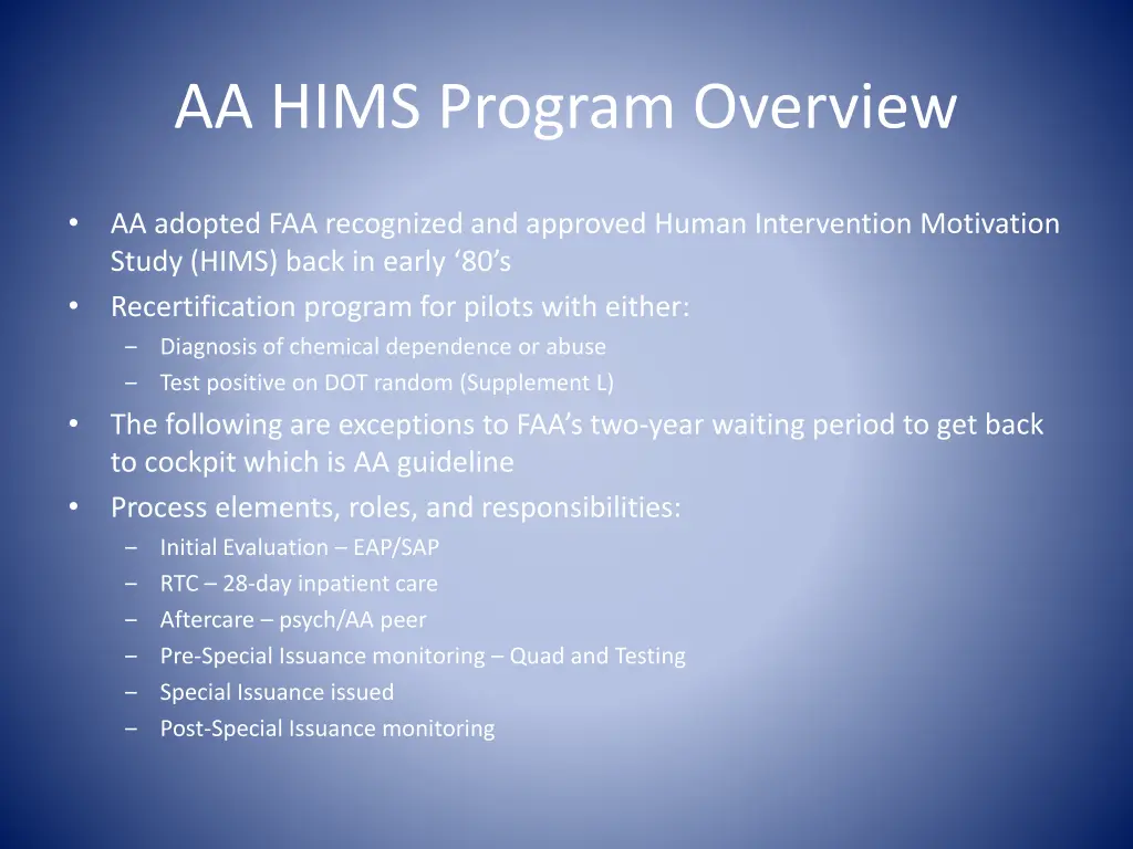 aa hims program overview