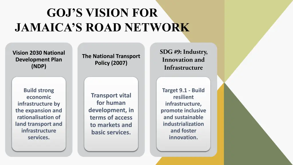 goj s vision for jamaica s road network