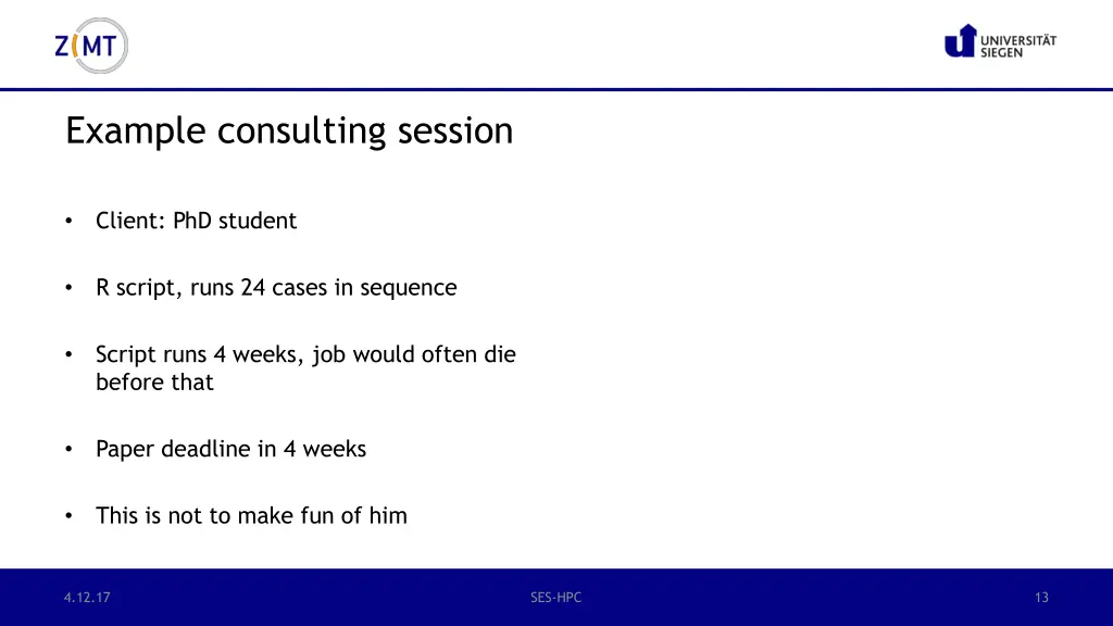 example consulting session