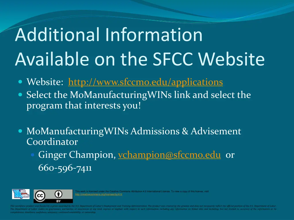 additional information available on the sfcc