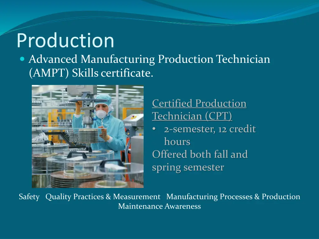 production advanced manufacturing production