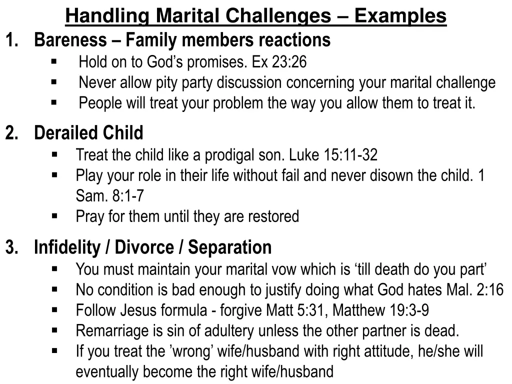 handling marital challenges examples 1 bareness