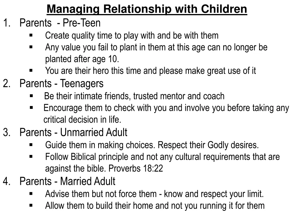 managing relationship with children 1 parents