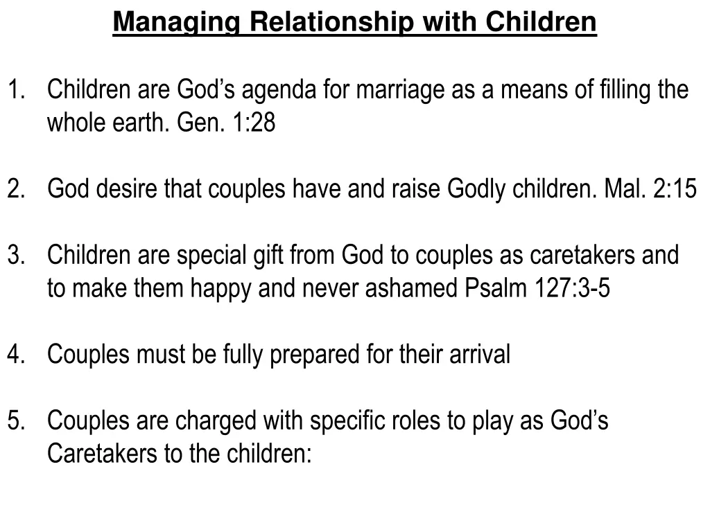 managing relationship with children