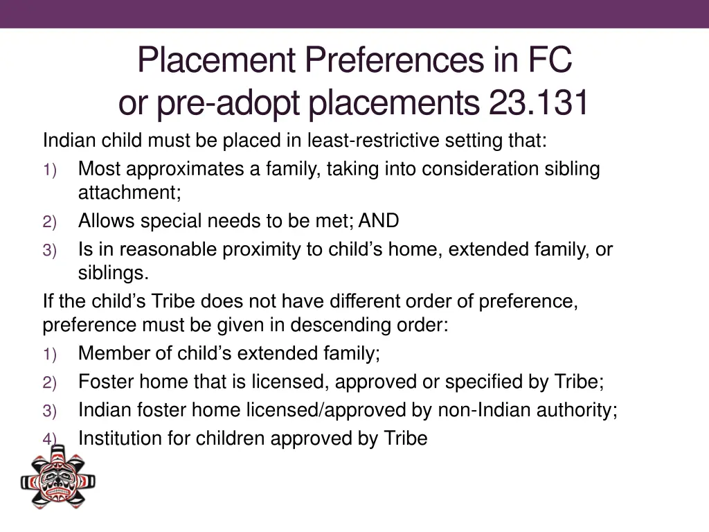 placement preferences in fc or pre adopt 1