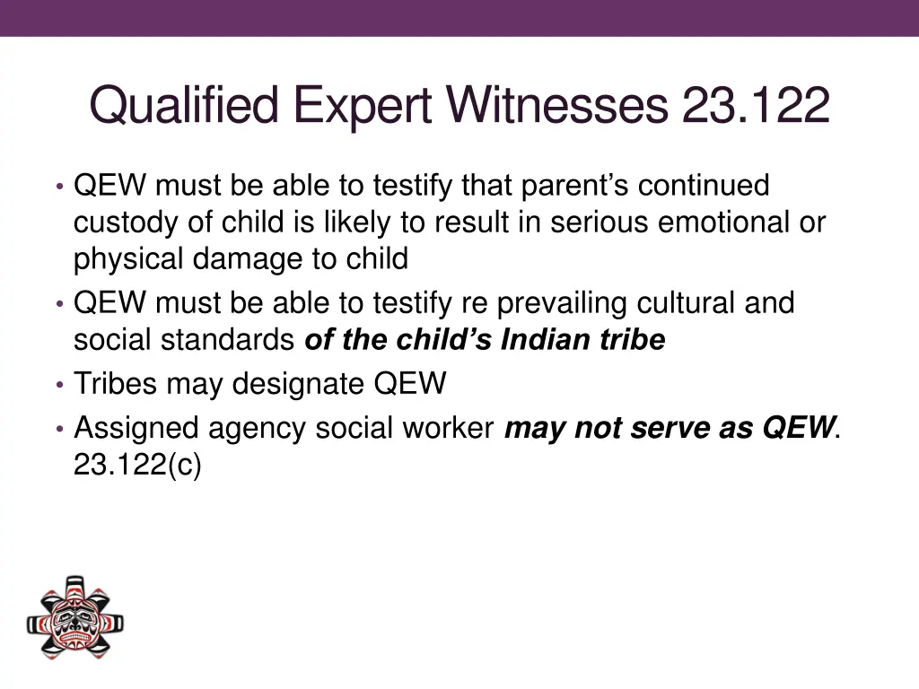 qualified expert witnesses 23 122