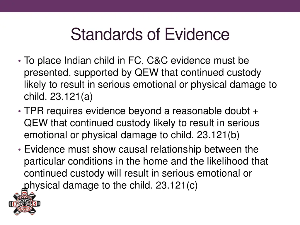 standards of evidence