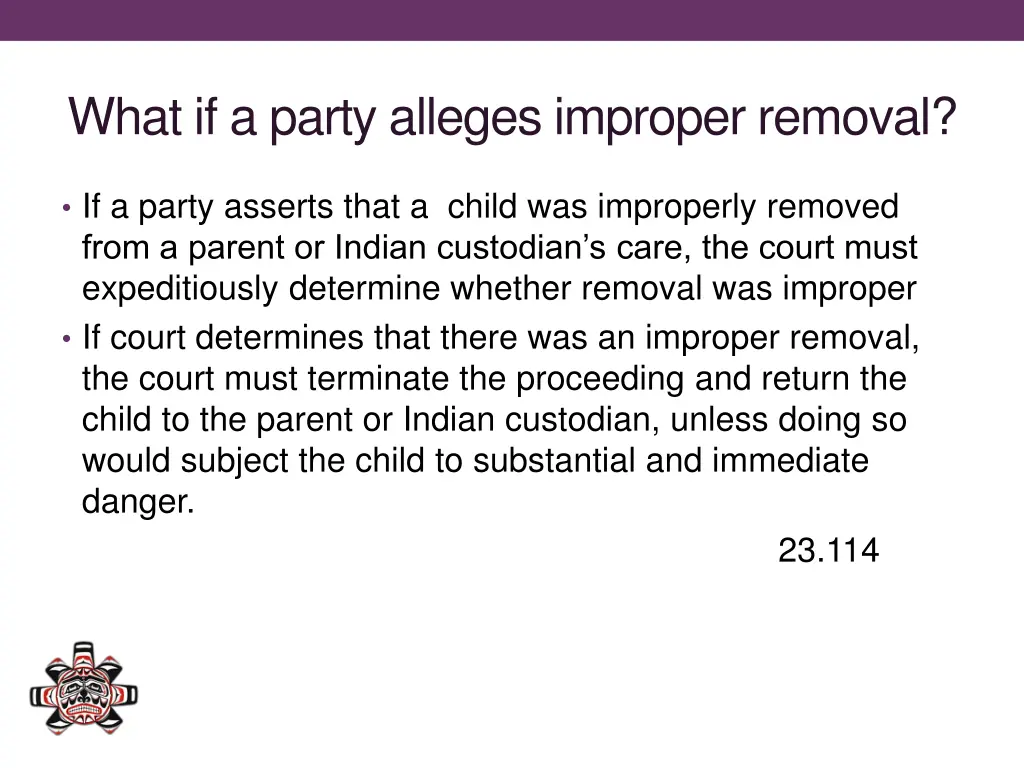 what if a party alleges improper removal