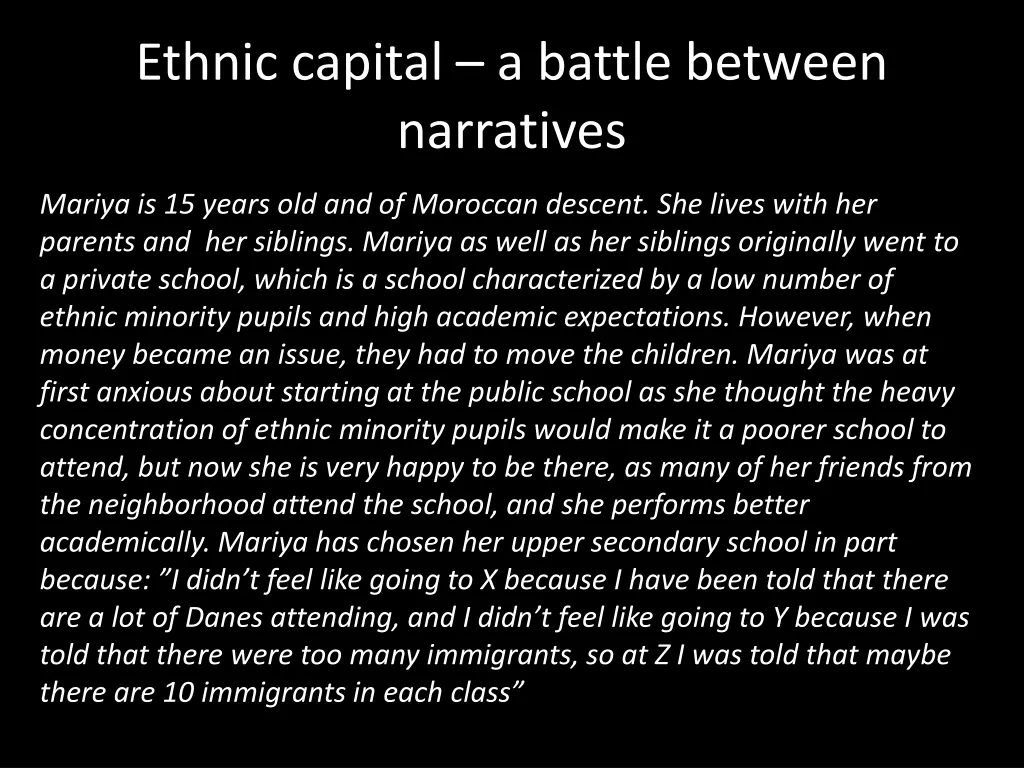 ethnic capital a battle between narratives