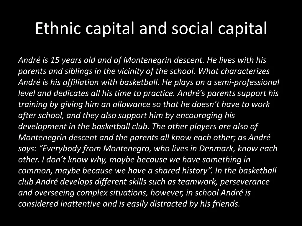 ethnic capital and social capital