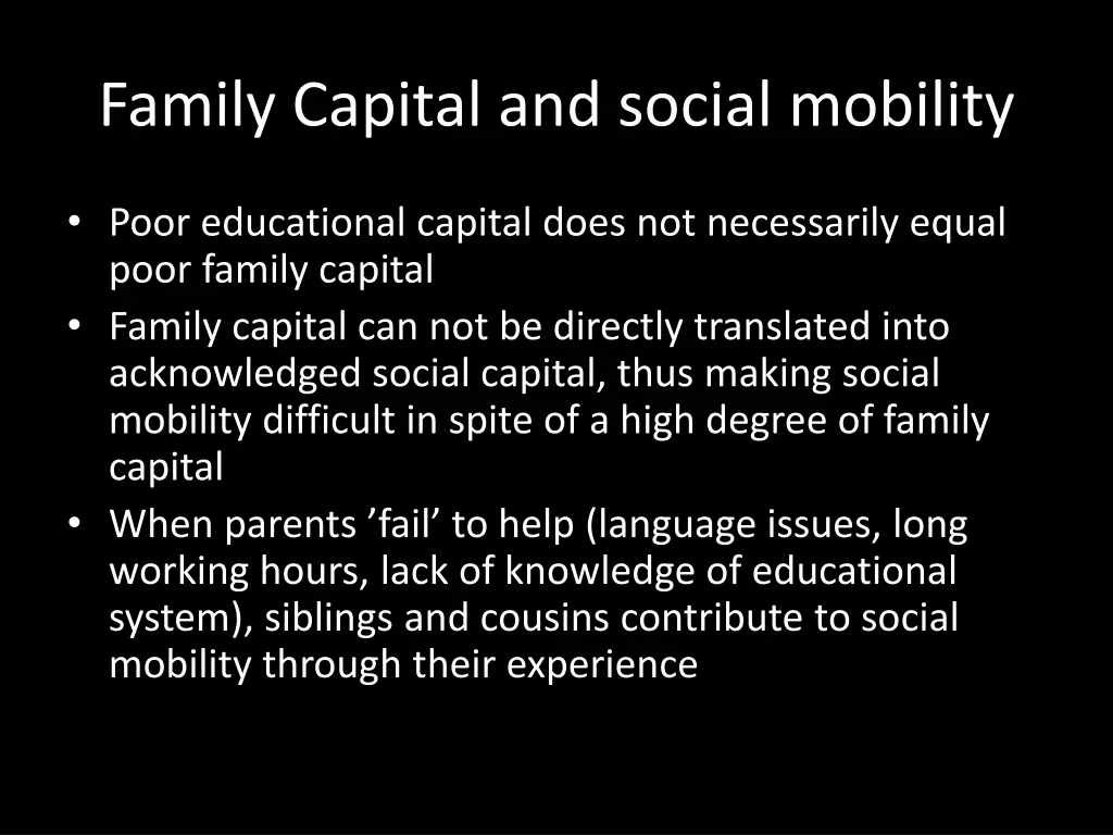 family capital and social mobility