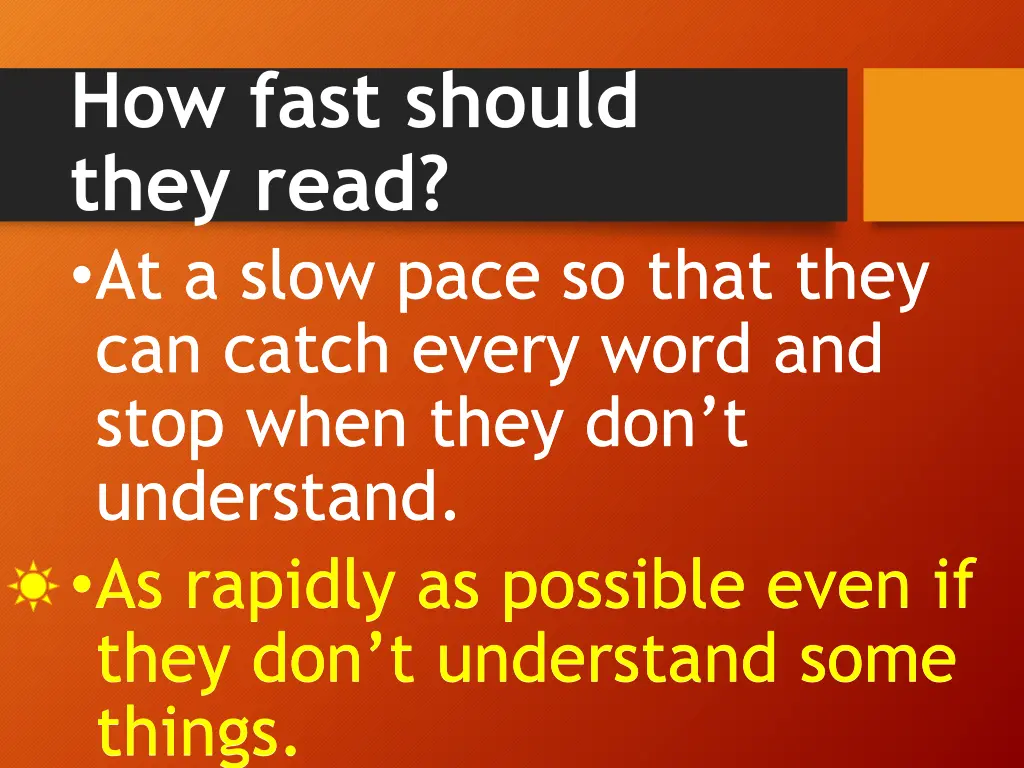 how fast should they read at a slow pace so that