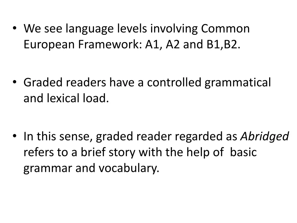 we see language levels involving common european