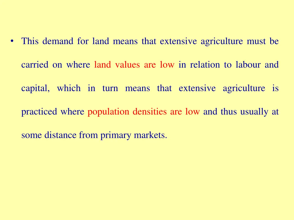 this demand for land means that extensive