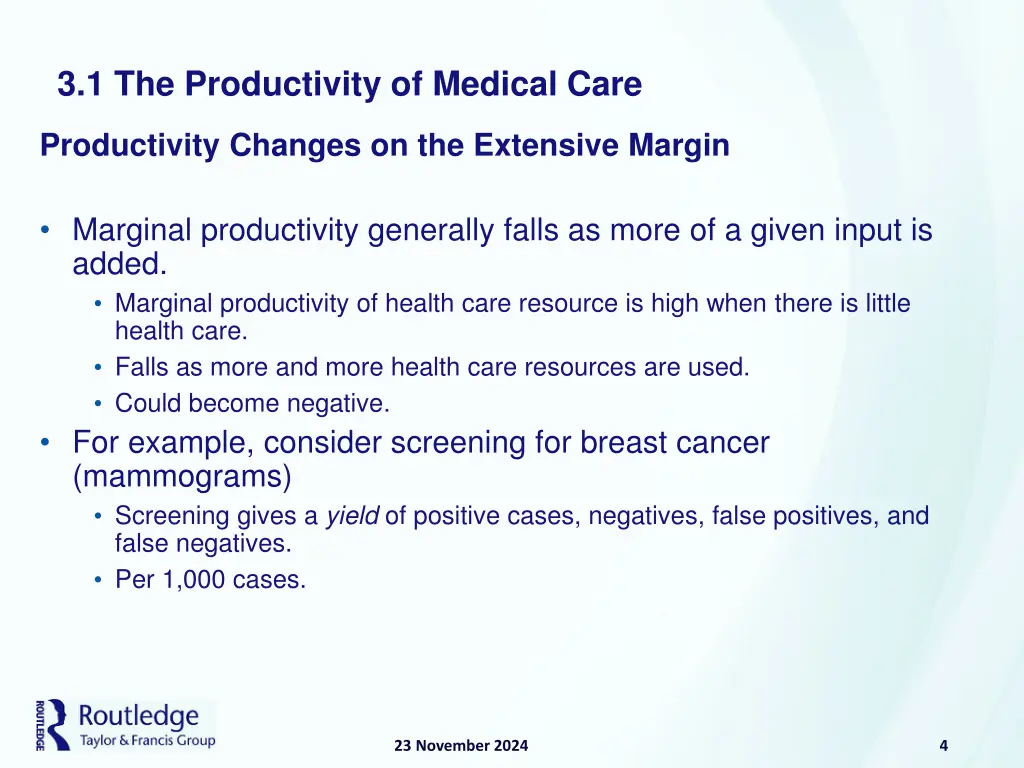 3 1 the productivity of medical care 1