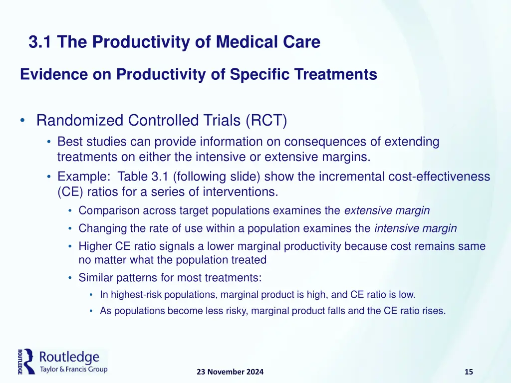 3 1 the productivity of medical care 11