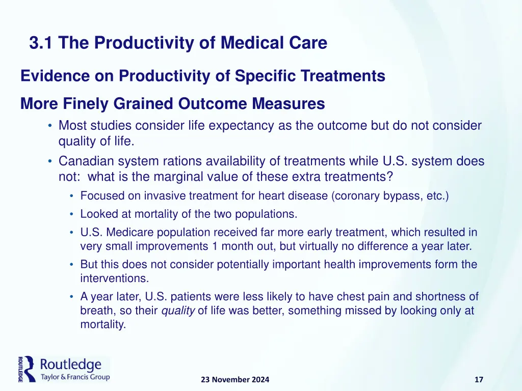 3 1 the productivity of medical care 12