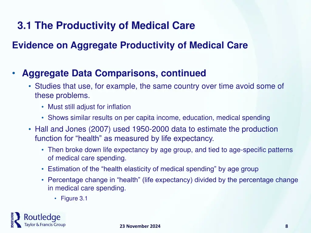 3 1 the productivity of medical care 5