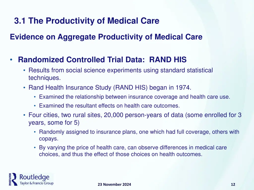 3 1 the productivity of medical care 8