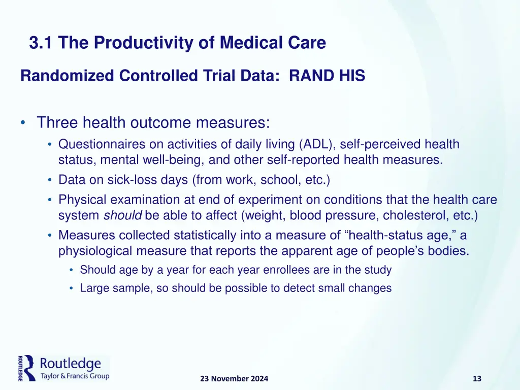 3 1 the productivity of medical care 9