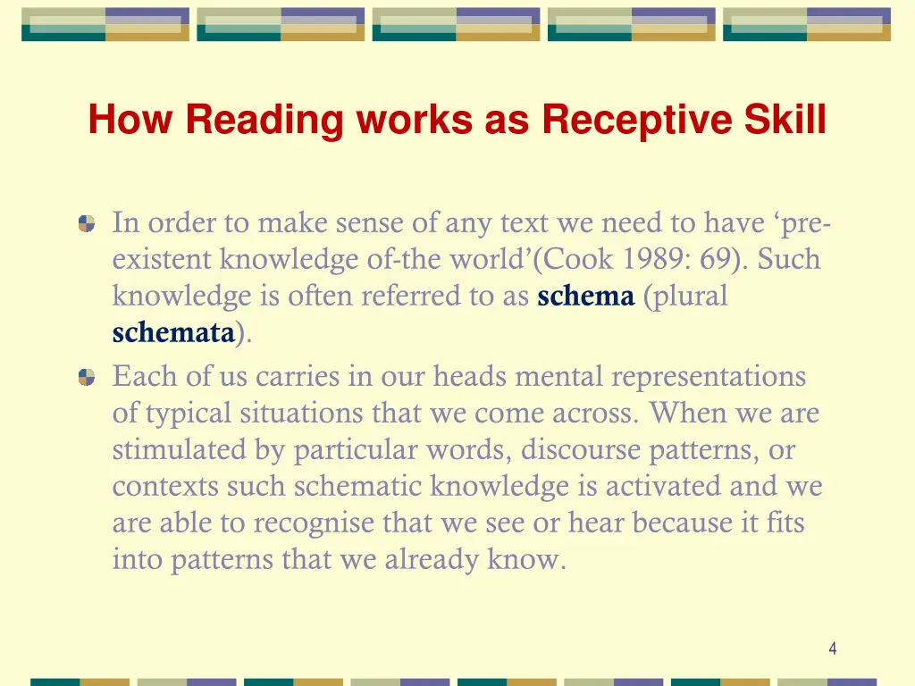 how reading works as receptive skill 1