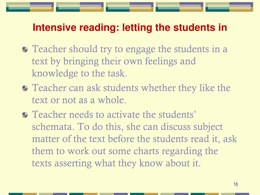 intensive reading letting the students in