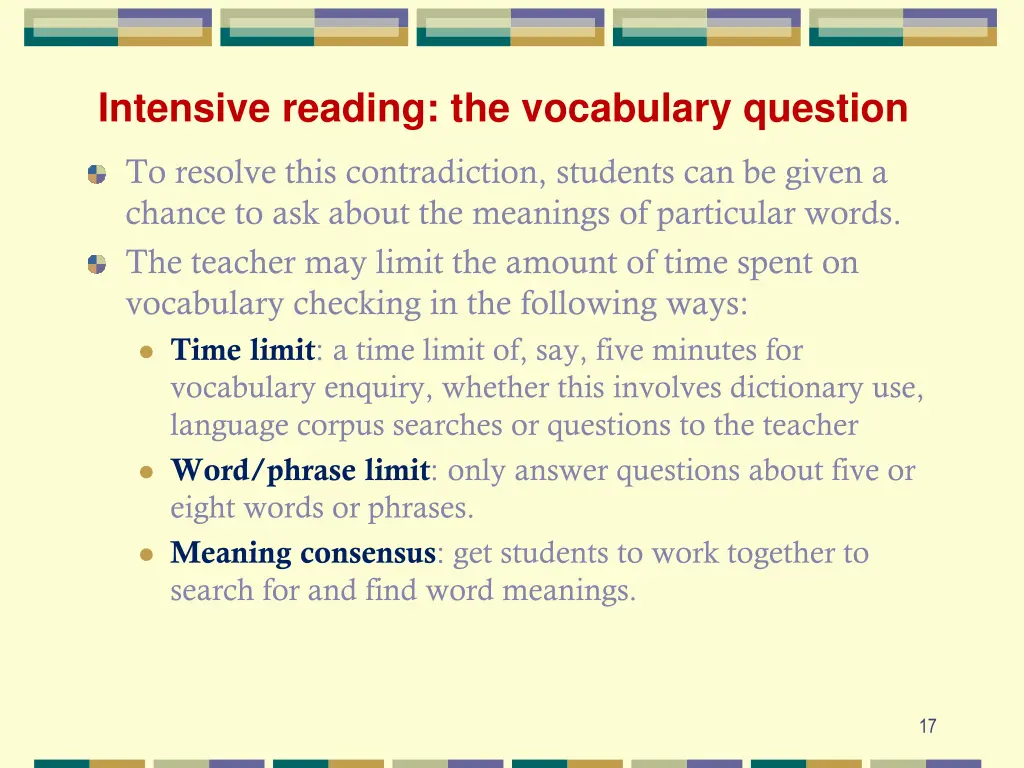 intensive reading the vocabulary question 1