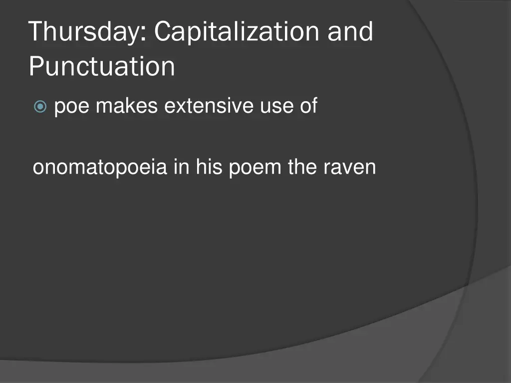 thursday capitalization and punctuation