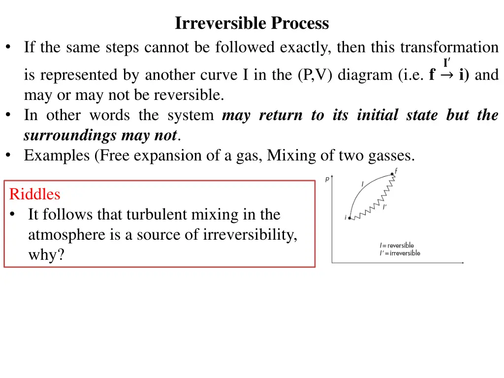 irreversible process