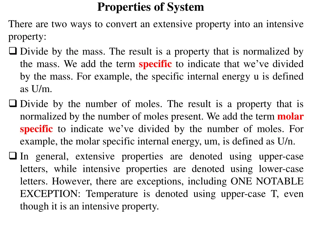 properties of system 1