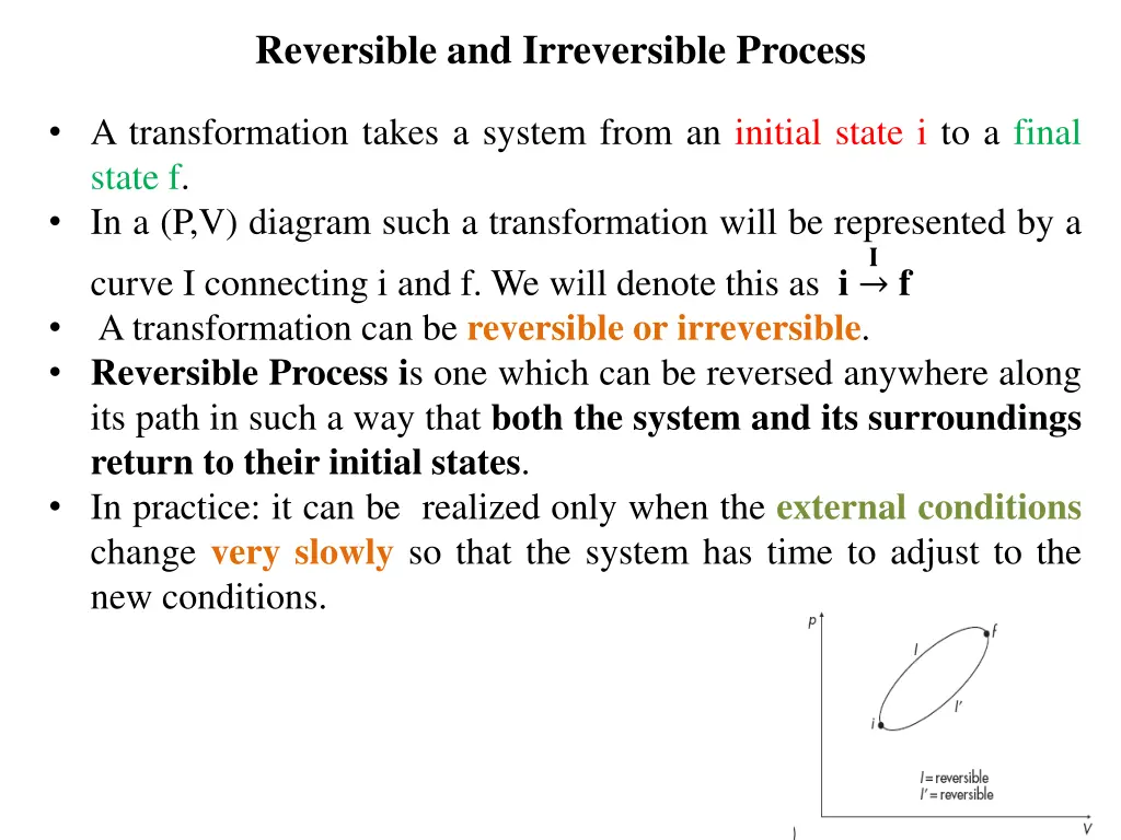 reversible and irreversible process