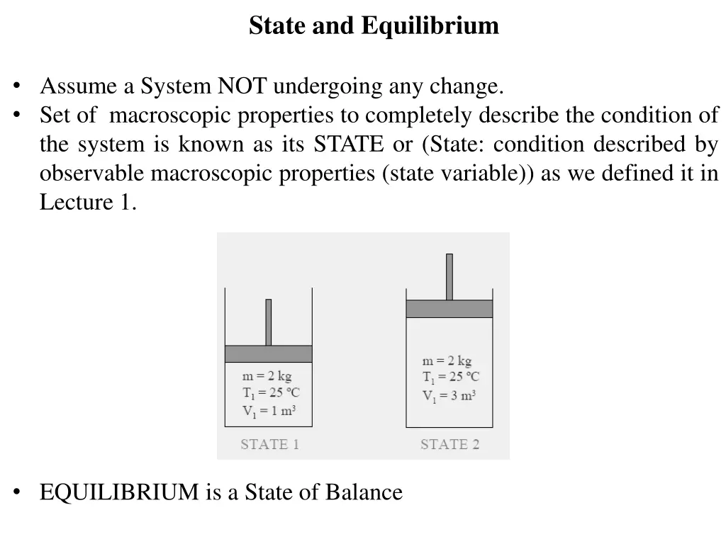 state and equilibrium