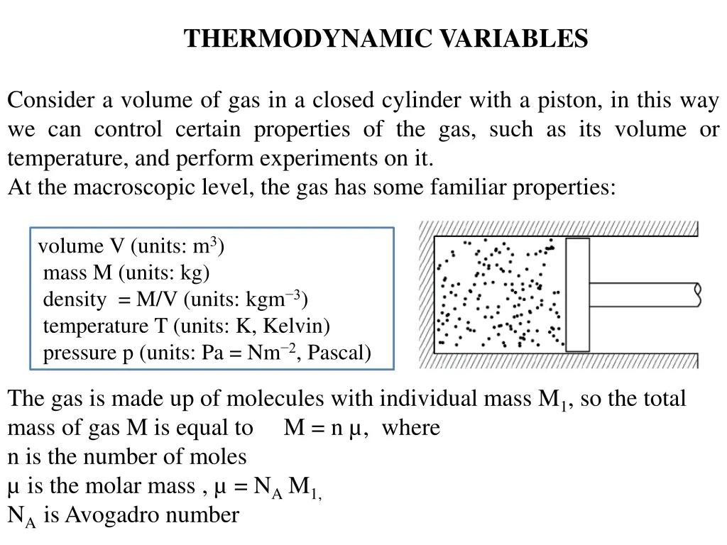 thermodynamic variables