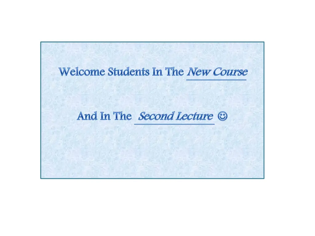 welcome students in the