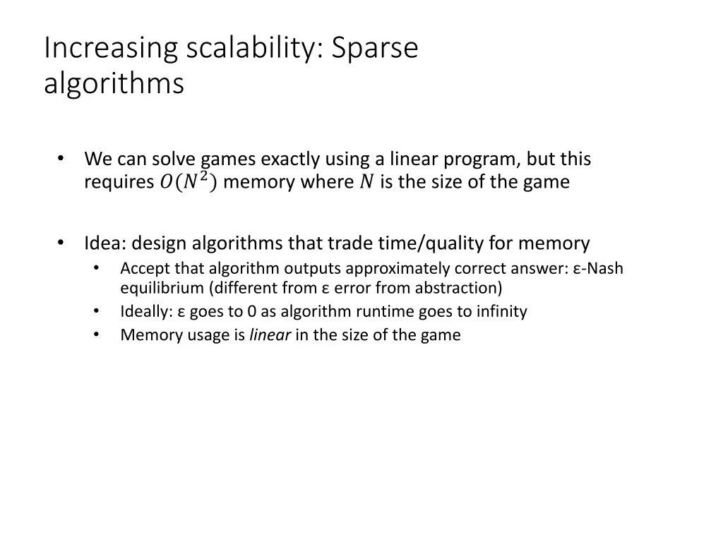 increasing scalability sparse algorithms