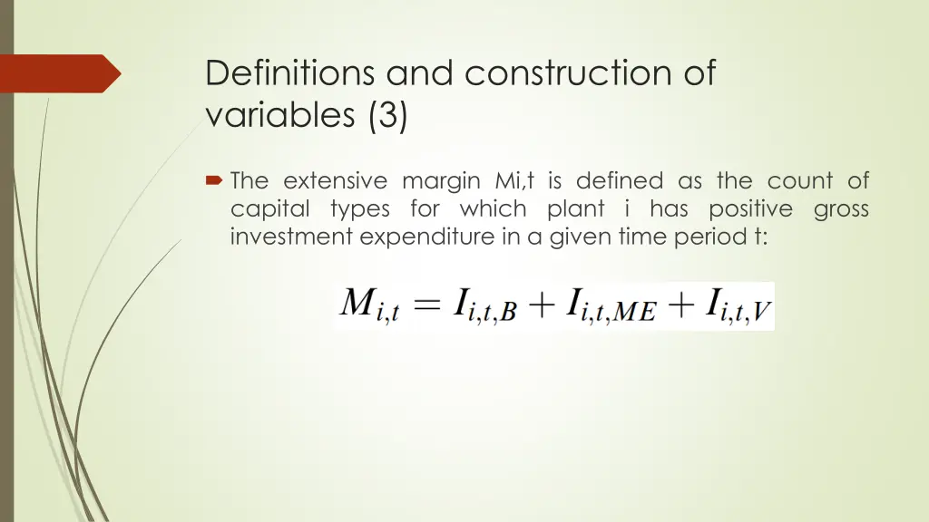 definitions and construction of variables 3