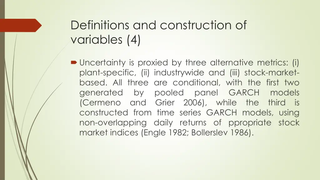 definitions and construction of variables 4