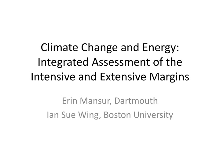 climate change and energy integrated assessment