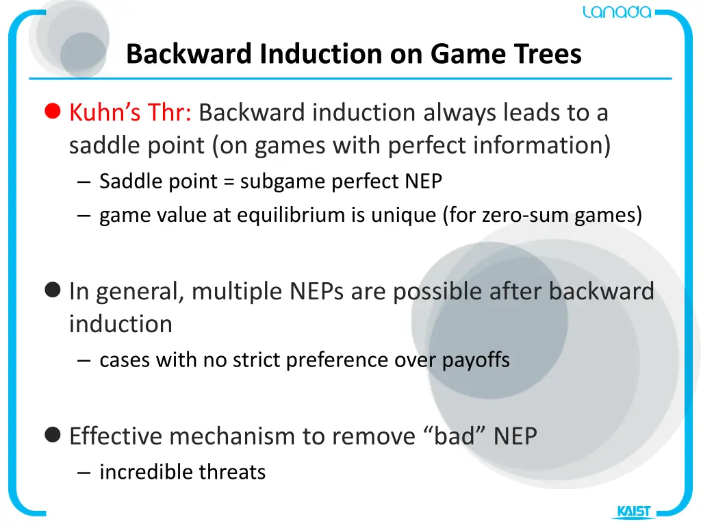 backward induction on game trees