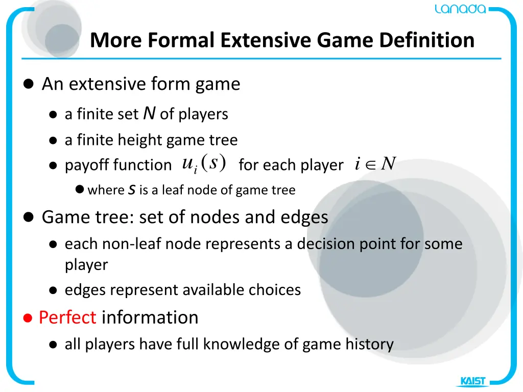 more formal extensive game definition