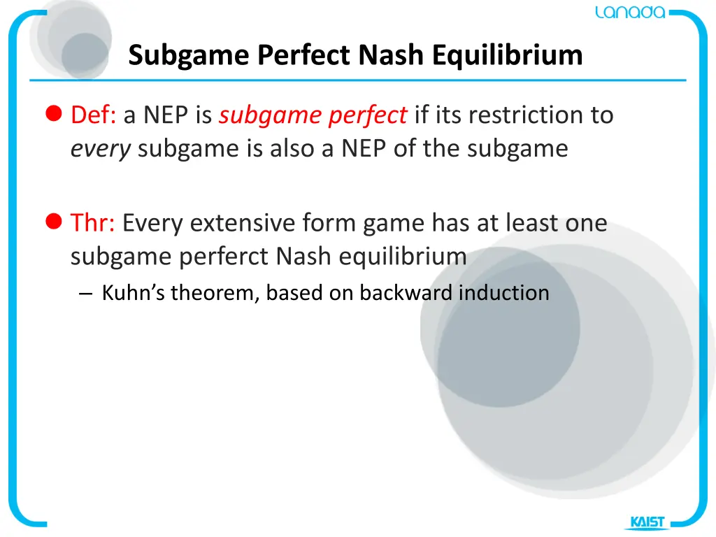 subgame perfect nash equilibrium