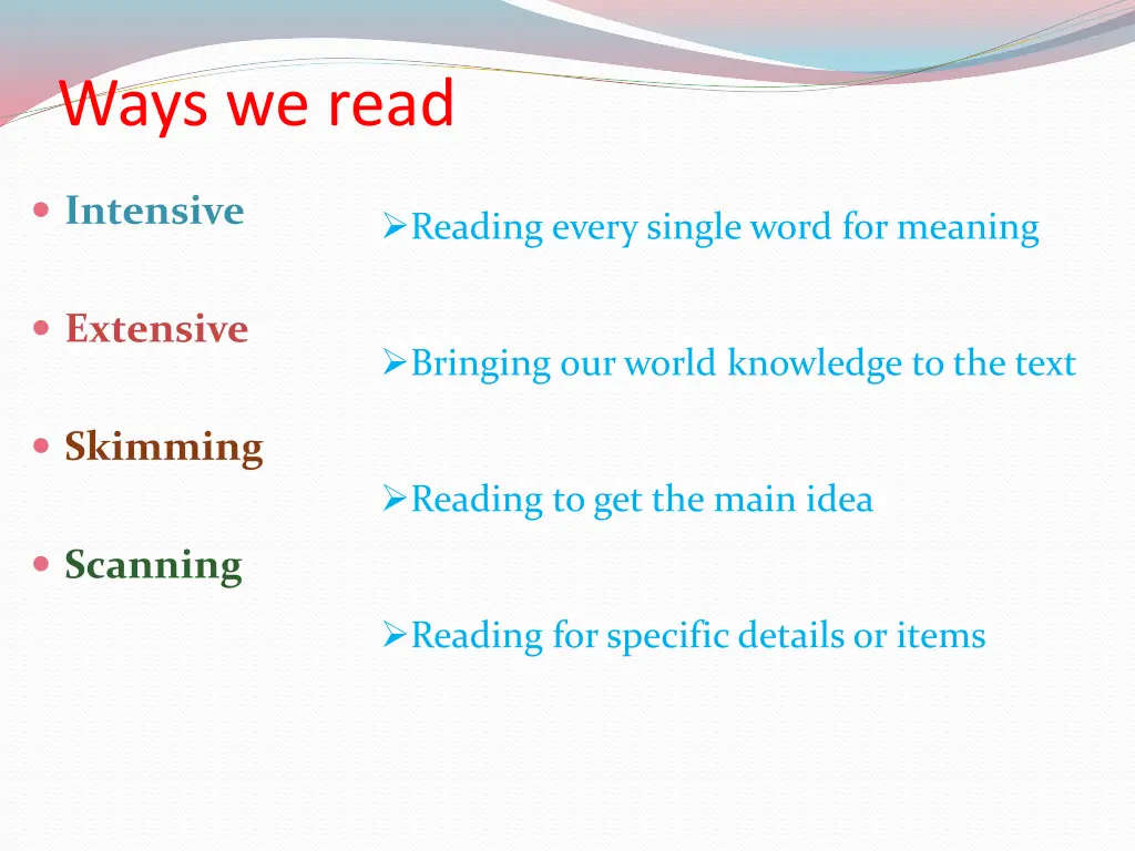 ways we read