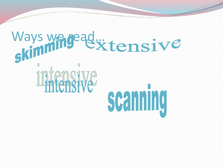 ways we read skimming