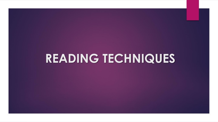 reading techniques