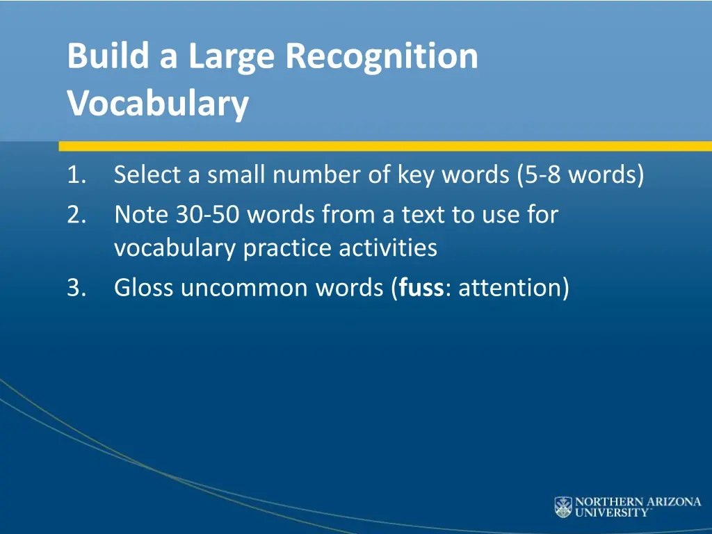 build a large recognition vocabulary 1